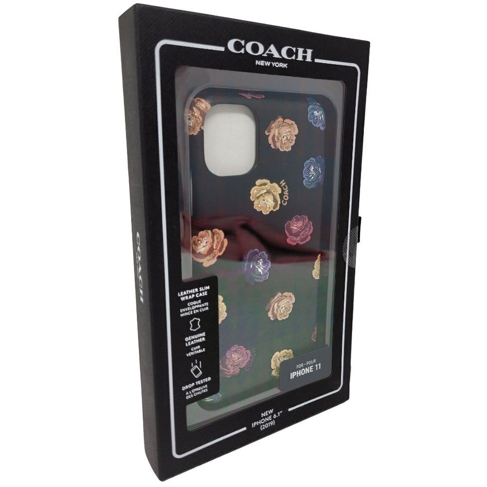 Coach Printed Leather Slim Wrap Case for Apple iPhone 11 - Dreamy Peony Rainbow/
